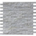 Henan Crystal White Marble Mosaic, Natural Split Finish, 30x15mm for Chip, 12x12" for Sheet, Meshed